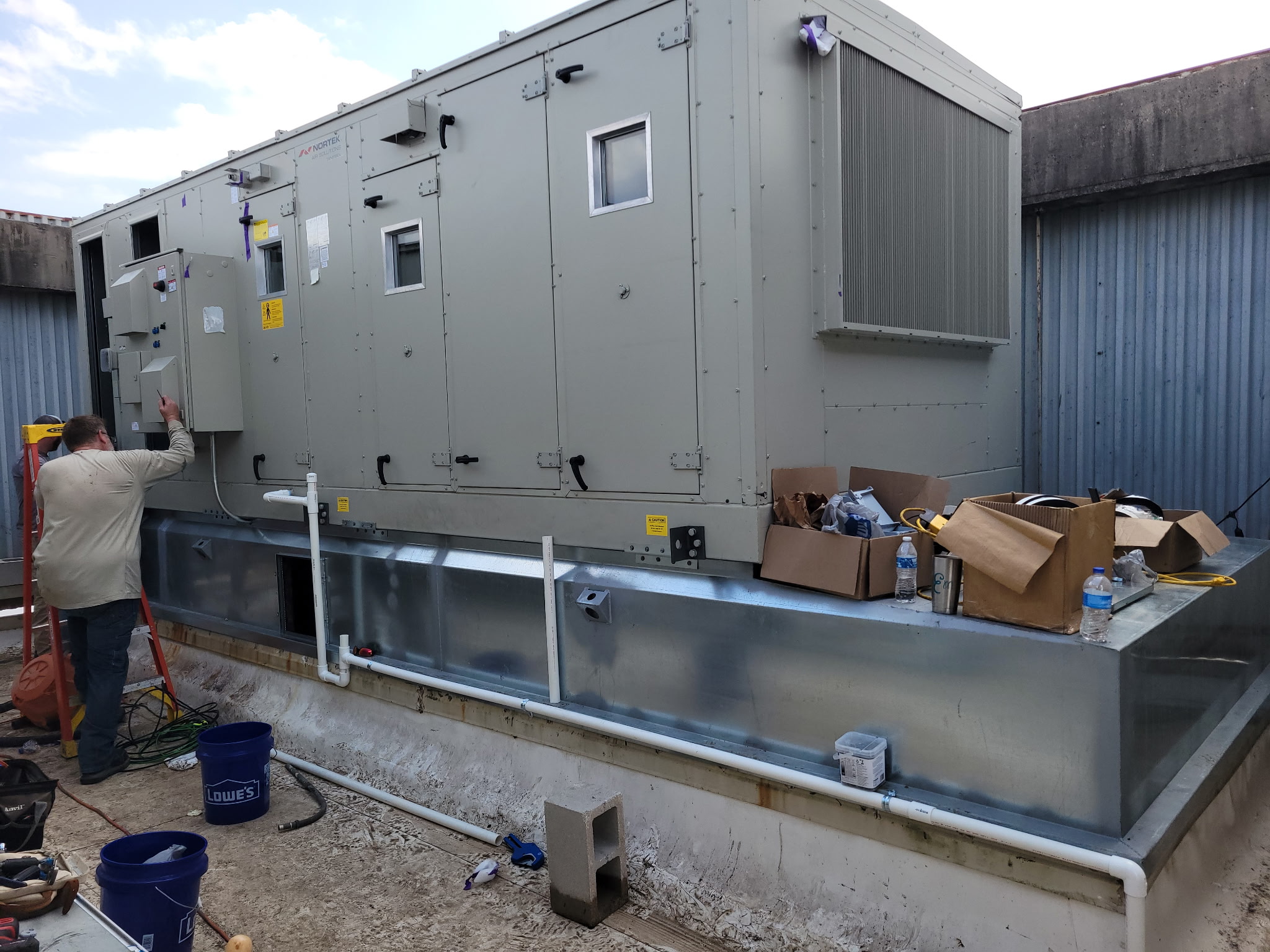 Installation of new, high-efficiency systems.